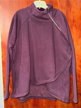 Athleta 2X Cozy Karma Asymmetrical Sweater - Deep Plum
